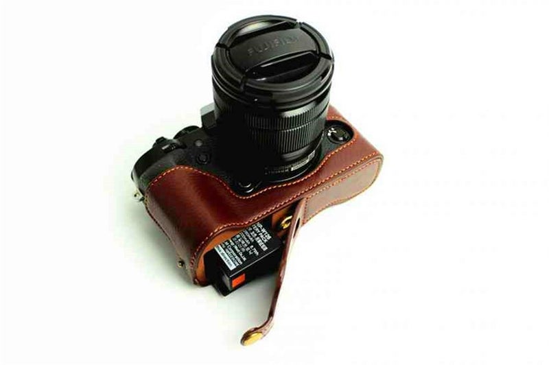 BolinUS XT1 Case, BolinUS Handmade Genuine Real Leather Half Camera Case Bag Cover for Fujifilm Fuji X-T1 XT1 Opening Version + Hand Strap -Coffee - Image 5